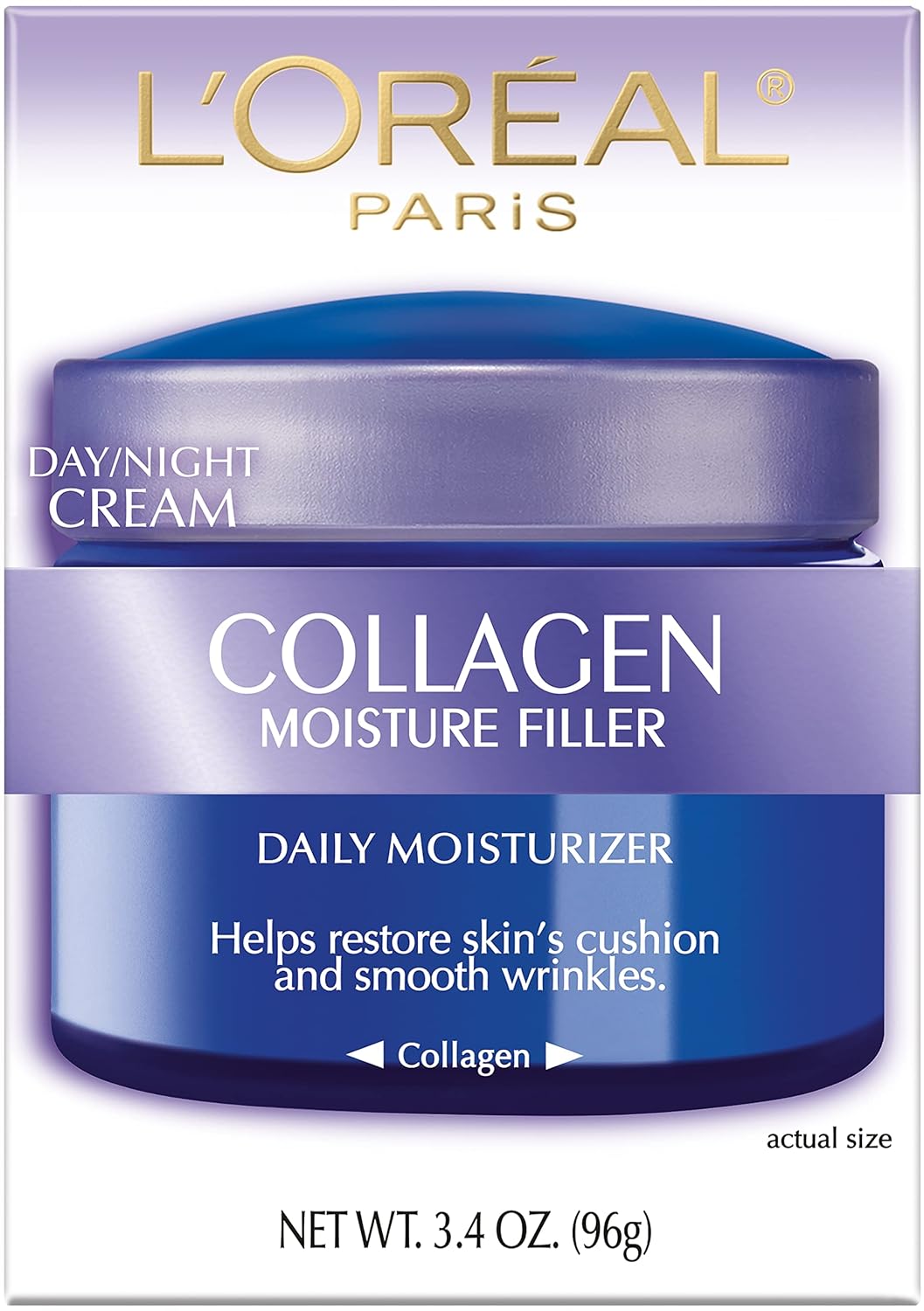 L'Oreal Paris Collagen Daily Face Moisturizer, Reduce Wrinkles, Face Cream 3.4 oz - 24hrsmart